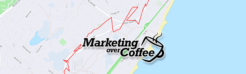 Running GPS Fail and Marketing Over Coffee Logo